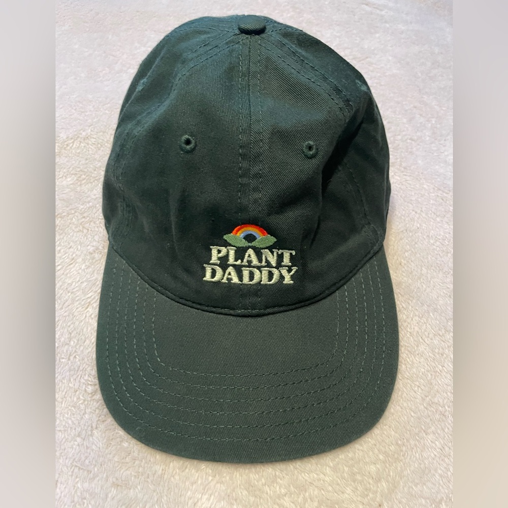 Plant Daddy Embroidered Otto Cap Hat Green Strap Back Adjustable 100% Cotton